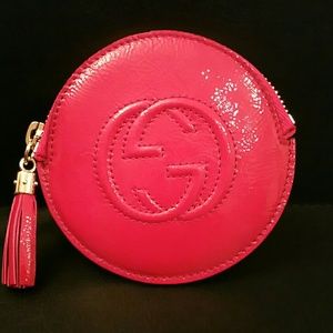 Gucci Soho Mauve Pink Patent Leather Coin Case